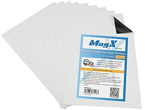 Bedruckbare Magnetfolien, glänzendes Inkjet-Druckpapier, A4, weiß, Design & Druck, Magnetfolien, Magnetpapier für Inkjet-Drucker, 10 Bögen