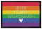 speecheese Jeder ist Hier willkommen Fußmatte XXL in 50x75 cm mit Regenbogenfahne Pride Lesben Transgender Fahne für Gleichberechtigung und Freiheit
