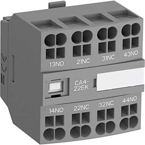 CA4-13NK Zusatzkontaktblock, 3 Hilfskontakte, NO und 1 NC, bis zu 3600 Zyklen pro Stunde, grau, 3,95 x 4,3 x 4,5 cm (1SBN010146R1213)