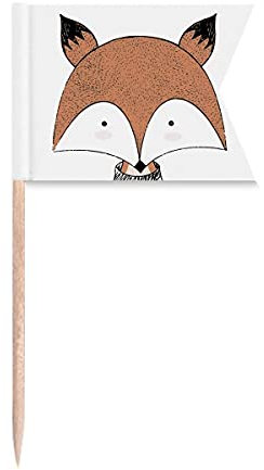 Simplicidad estilo inmaduro zorro palillo banderas etiquetado para fiesta pastel comida queso