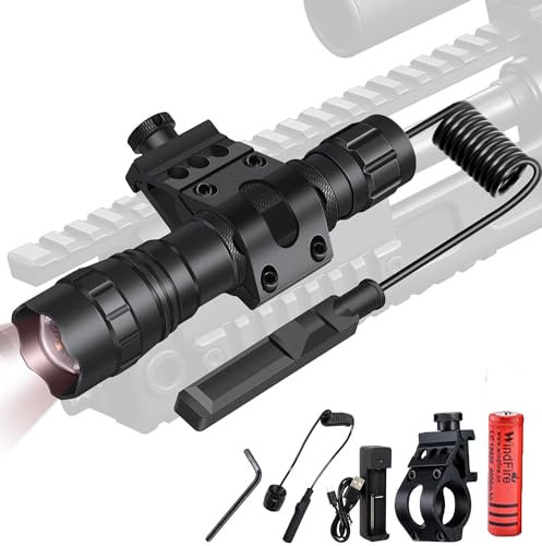 Torche LED Infrarouge WINDFIRE pour illuminateur IR 940nm, Lampe de Poche Rechargeable à Vision Nocturne avec Support décalé, Torche à pressostat à Distance pour la Chasse aux prédateurs