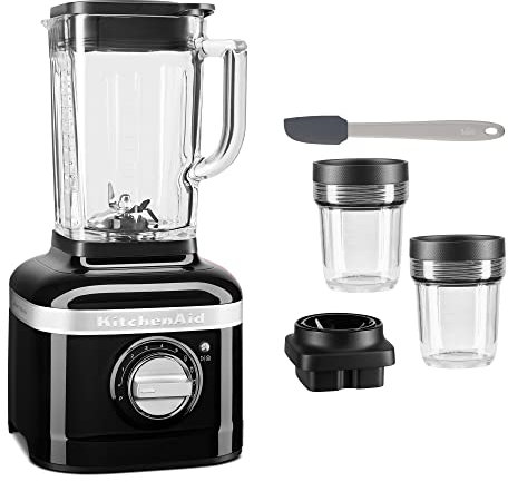 Kitchenaid Artisan Standmixer-Starter-Set K400 (5KSB4026EOB) - inkl. Mixbehälter-Set 200ml (5KSB2040BBB), Mini-Teigschaber