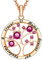 LOVORDS Collar Mujer Grabado Mamá Gracias por ayudarme a crecer Plata de Ley 925 Colgante Árbol de la Vida Familiar Chapado en oro rosa Cristal incrustado