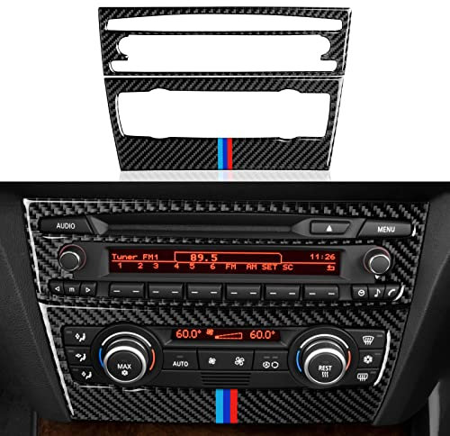 Auto CD Panel Aufkleber Kohlefaser Abdeckung kompatibel mit BMW E90 E92 E93 2005 2006 2007 2008 2009 2010 2011 2012 (Stil C)