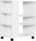 Vinsetto Armario para Impresora Mueble Auxiliar de Oficina con Ruedas con 3 Estantes Laterales y 2 Frenos Carga 30 kg para Dormitorio Cocina Salón 60x40x75,8 cm Blanco