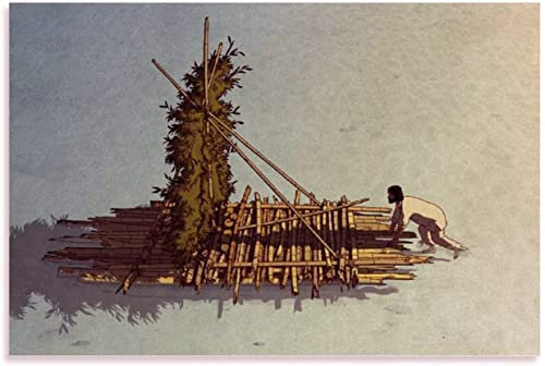 200 Teile Puzzle Das rote Schildkröten-Poster Studio Ghibli Anime-Poster Holz Puzzle Erwachsene Stress Freisetzung Spiel 200 Piece 13.7x9.8inch(35x25cm) Kein Rahmen