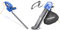 Hyundai Lightweight Powerful 550w 510mm Corded Electric Hedge Trimmer Pruner 10m Cable With 3 Year Warranty, Blue (HYHT550E) & 3 in 1 3000W Electric Leaf Blower- 45L Bag, HYBV3000E, Blue
