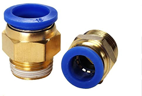 Lot de 2 raccords pneumatiques 1/2 vers 16 mm (1/2 - 16 mm)