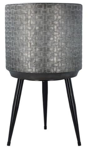 EMH Großer verzinkter Korbgeflecht-Topf mit Ständer