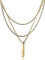 RUGGED steel Damen Edelstahl Statement Ketten Set 3 Halsketten + Stab Anhänger Layering Look (inkl. Schmuck-Box) (Gold)