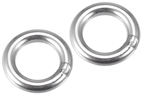 METALLIXITY 2Stk 304 Edelstahl O Ringe 40mm 8mm Geschweißt Rund Ring für Hängende Objekte