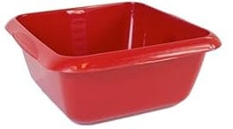 VTL® SQUARE WASHING UP BOWL - LARGE SINK BOWL - KITCHEN - MIXING 4 COLOURS (RED)