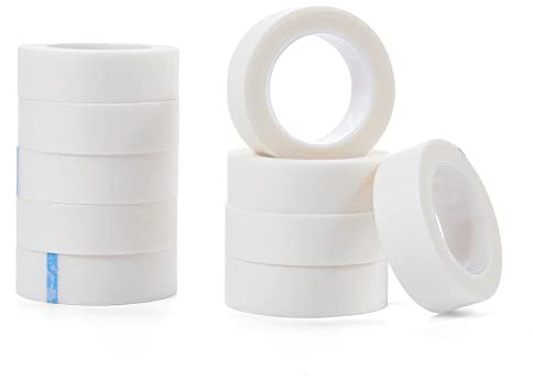 Lunamoon 10 Rollen Wimpern Tape Wimpernverlängerung Band Wimpern Klebeband Isolations Micropore Lash Tape Wimpernband für Wimpernverlängerung (White10)