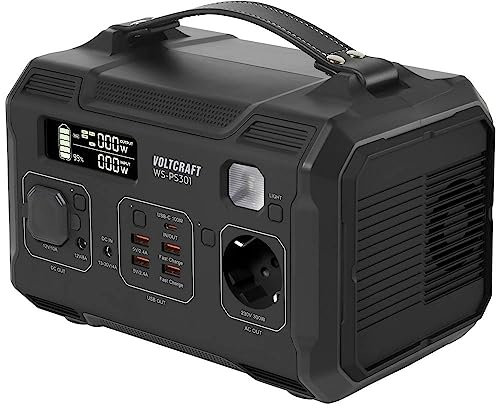 VOLTCRAFT WS-PS301 276Wh Powerstation 25.5 Ah Fast Charge Nickel-Mangan-Cobalt Schwarz (matt) Outdoor, LED Taschenlampe