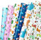 BBLIKE Geschenkpapier Kinder, 6 Blätter Geschenkpapier Geburtstag 70 * 50 cm Tiere gefaltetes Papier für Geburtstag,Ostern,Weihnachten,Schulanfang (Tierische Dinosaurier)