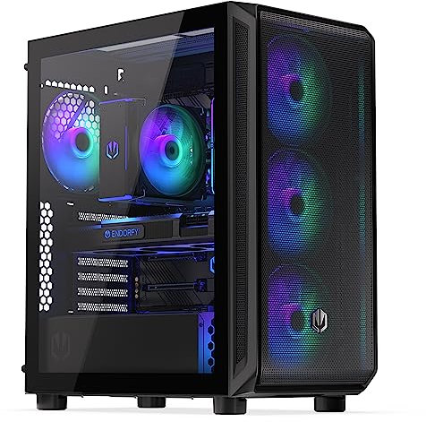 ENDORFY Arx 500 ARGB, 4x140mm ARGB fans included, tempered glass side panel, high compatibility with various PC components