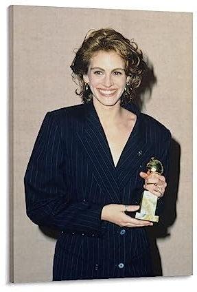 FLYUFO Julia Roberts Schauspieler-Poster, Retro-Raumhintergrund, Wanddekoration, Poster, Leinwand, Wandkunstdruck, Poste