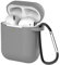 Airpods 2nd Generation Case Cover: Apple 1st or 2nd Generation Airpods Case Soft Silicone Protective Cover with Keychain Hook｜Gray Waterproof Airpods 2nd Gen Case Cover Protector with Dust Plug