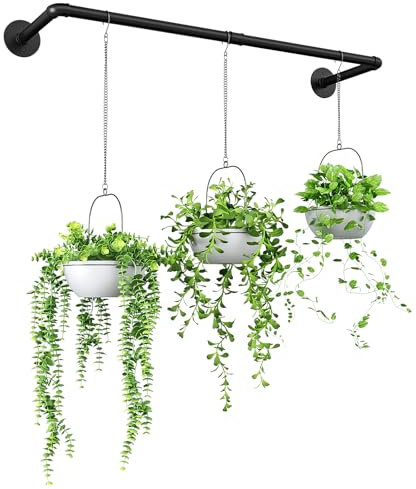 Bamworld Hanging Plant Pots for Indoor Plants, Garden Hanging Basket Plant Hanger, Modern Wall and Ceiling Hanging Plant Holder for Living room (No Pot Chain&Plant)