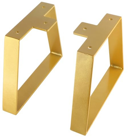 ALXEH 8 Inch Trapezoid Table Legs Gold, DIY Furniture Metal Legs for Coffee Table, Bench Stool Legs Cabinet End Table Feet - Set of 2