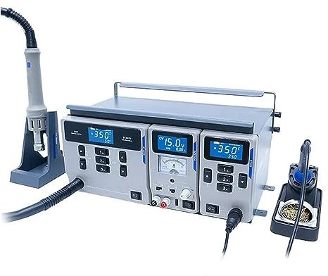 ST-965 Soldering Iron + APS15-3A Power Supply 3-in-1 Rework Station, Hot Air Gun, Desoldering Tool, Repair Tools for Electronics