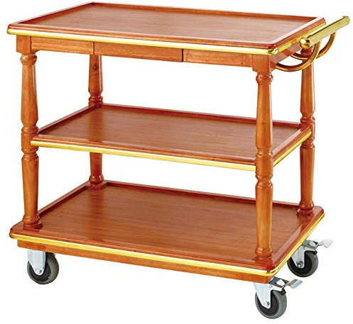 YOtat Carro De Cocina Carro De Isla Carros De Comida/Carrito De Herramientas Carro De Agua para Té Snack Car Hotel Restaurante Entrega De Automóviles con Ruedas/Carrito De Vino De Madera Maciza