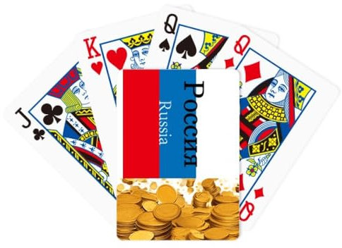 no/no Eurasische russische Flagge, englisches Land, Gold, Poker, Spielkarte, klassisches Spiel