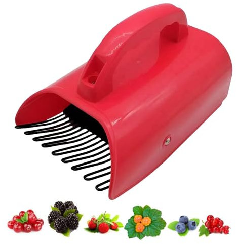 Raccoglitore di bacche con manico - Pettine raccoglitore di bacche, raccoglitore di bacche di mirtillo in plastica, strumento di raccolta rastrello per mirtilli per lamponi, more e ribes