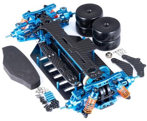 Runup Metall- und Kohlefaser-Chassis-Rahmen, Karosserie-Montagesatz für TT-02 1/10 RC-Modellauto-Upgrade-Teile