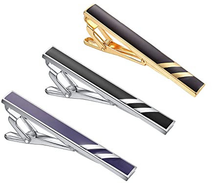 Asienice 3pcs Krawattennadel Set Klassischer Business-Stil Krawattenklammer für Herren
