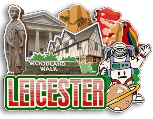 Leicester UK 3D Fridge Magnet Wooden City Travel Souvenir Refrigerator Stickers Home Kitchen whiteboard Decor