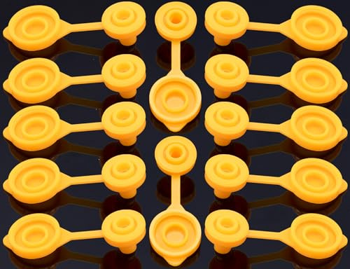 MEAJOO 12PCS Gas Can Vent Cap for Plastic Gas Cans, Gas Can Vent Plug plastic Gas Can Vent Caps for Most of Cans Old Style Water Gas Jug, Gas Can Gallon Vents, Fuel Can Vent Cap(Yellow)