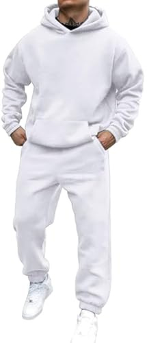Battnot Jogginganzug Herren Sportbekleidung Trainingsanzug Herren Einfarbig Hoodie Mit Kapuze Langarm Mit Taschen Hausanzug 2-Teilig Kapuzenpullover Jogginghose Jogginganzug Set Klassisch Sportanzug