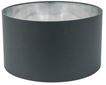 ValueLights | Reni Medium Pendant Shade Charcoal & Chrome Inner with Warm White Bulb | Shades, Home Décor & Improvement Essential | Light Bulb Included | 350mm Shade Width