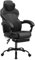HLFURNIEU Chaise Gaming Ergonomique, Fauteuil Gaming avec Appui-tÊte et Support Lombaire, Chaise Gamer avec Repose-Pieds TÉlescopique et Accoudoirs de Liaison, Réglable en Hauteur, Fauteuil Gamer Noir
