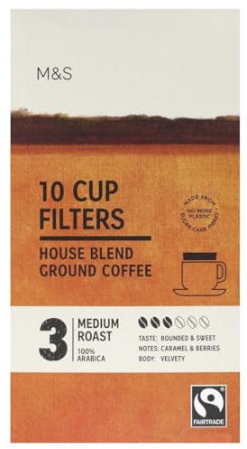M&S House Blend Ground Coffee, Medium Roast, 10 Cup Filters, 100% Arabica, Caramel & Berry Notes