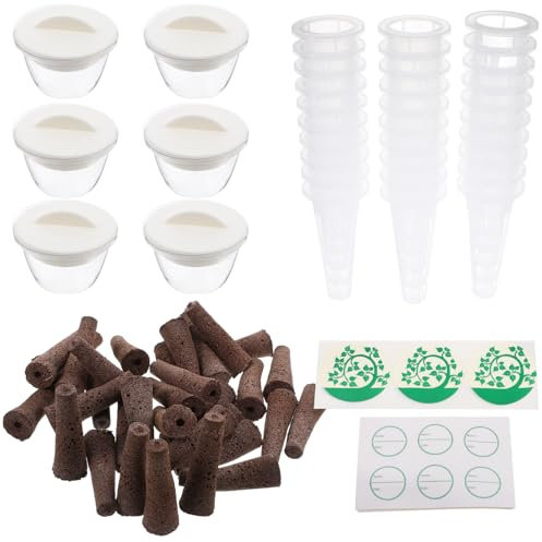 iplusmile 1 Satz Hydrokultur-Pflanzgefäß Korb Hydrokultur-Anbaukörbe Hydroponisches Anbausystem Topf für hydroponischen Garten Hydrokultur-Anbausystem-Kit Körbe anbauen Bambus Kohle Pulver