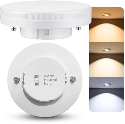 SSC-LUXon LumiFLEX GX53 Leuchtmittel LED mit drei einstellbaren Lichtfarben per Schieberegler- LED Spot Lampe Ersatz zum Austauschen 230V