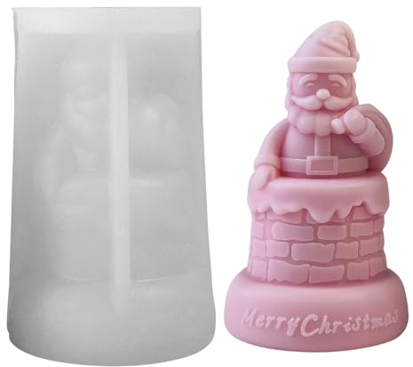 Silikonformen Gießformen Weihnachten Kerzenformen zum Gießen | 3D Schornstein Weihnachtsmann Silikonform Weihnachten Gießformen Silikon Weihnachten Kerzen Formen Silikon für Weihnachtsdeko