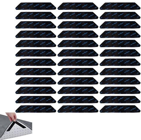 36 Stück Antirutschmatte für Teppich, Waschbare und Wiederverwendbare Teppichunterlagen mit Starker Klebkraft für Hartholzböden, Fliesen und Laminat, Teppich Ecken Fixieren, Effektiver Teppichstopper
