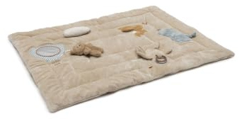 Jollein Aktivitäten Krabbeldecke Baby - 80x100cm - Jollies | Spielmatte Baby, Mit Spiegel, Knisterelementen & Spielfiguren, Baby Spieldecke, Fördert Sinne & Motorik
