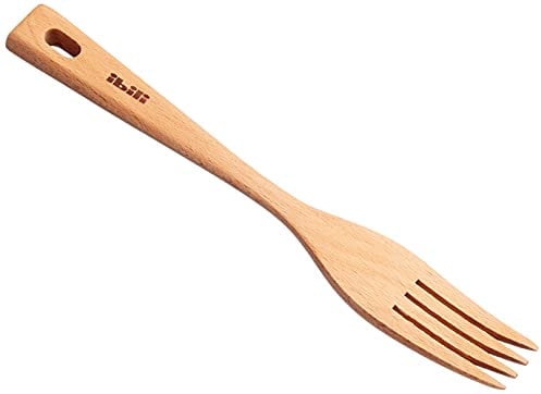 Ibili Tenedor Madera 22 CM, Stainless Steel, marrón