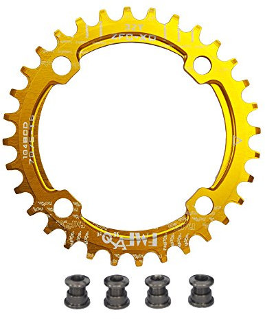 UPANBIKE Cadena estrecha y ancha para bicicleta 104 BCD de forma redonda de una sola cadena anillo 32T 34T 36T 38T