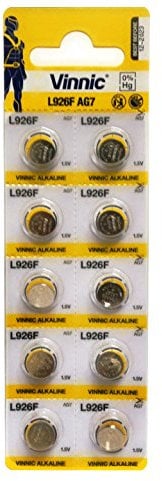 Vinnic premium battery 10 x AG7 395, 399/195, SR926, LR927 SR927 for watches