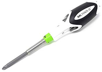 Ratcheting Screwdriver by MLTOOLS | Gearless Ratcheting Multibit Screwdriver Set | Made in Canada | RS300