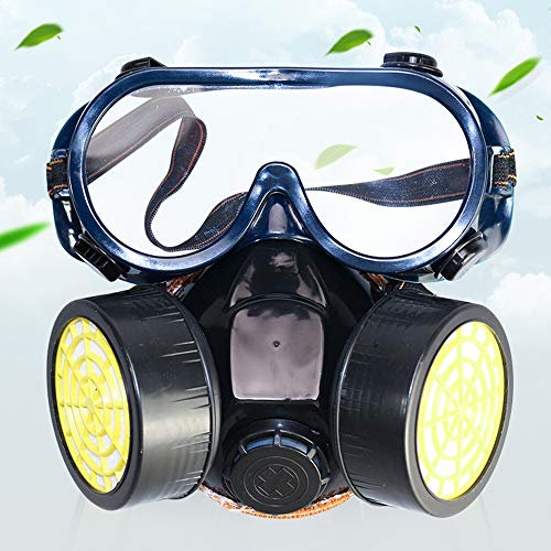 Lurowo - Maschera anti-polvere con 2 filtri, maschera di protezione, filtrante, traspirante, anti-polvere, per attività respiratorie, pittura chimica, riduzione degli odori, facile da respirare