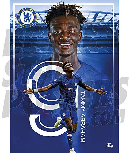 Chelsea FC 2019/20 Tammy Abraham Action A2 Football Poster/ Print/ Wall Art - Officially Licensed Product - Available in Sizes A3 & A2 (A2)