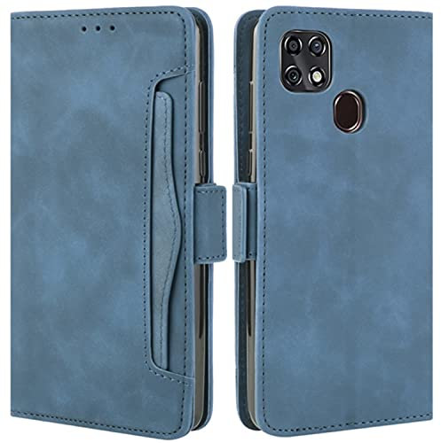 HualuBro Handyhülle für ZTE Blade 20 Hülle, ZTE Blade 10 Smart Hülle Leder, Flip Case Cover Stoßfest Klapphülle Handytasche Schutzhülle für ZTE Blade 10 Smart Tasche (Blau)