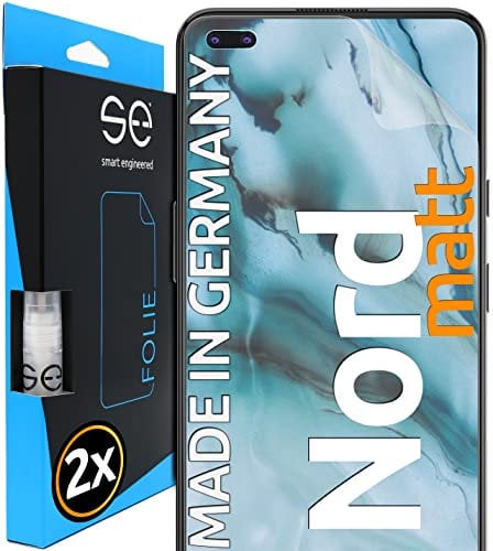 2x se® 3D SCHUTZFOLIE Entspiegelt für OnePlus OnePlus Nord,Anti-Staub, 100% Fingerabdruck & FaceID kompatibel, einfache blasenfreie Installation, Ultra-Klar, Stoß-Kratzfest, aus Deutschland