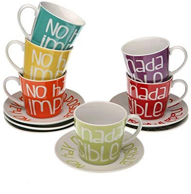 Satz von Kaffeetassen Porzellan (6 Stücke)